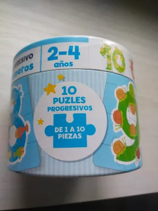 Puzzle progresivo de números con animales