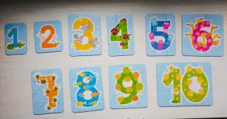 Puzzle progresivo de números con animales