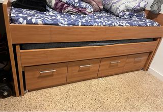 Cama nido con cajones madera