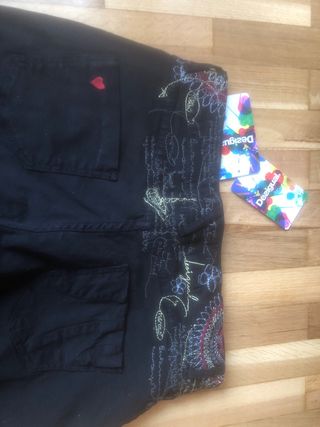 Pantalón Desigual Negro Mujer