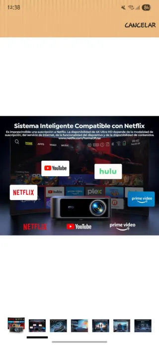 Proyector 4K Netflix WiFi6 Bluetooth 5.2