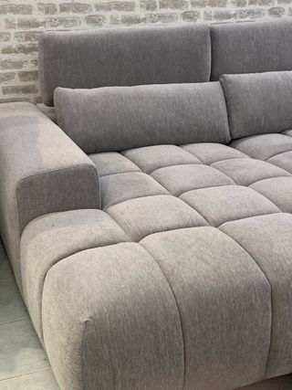 Sofá chaise longue gris nuevo - entrega gratis
