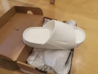 Chanclas Nike Calm Slide Mujer Talla 38 Blancas