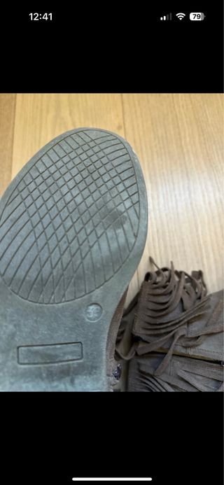 Botines flecos serraje TABACO talla 38