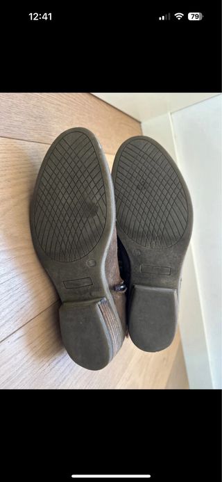 Botines flecos serraje TABACO talla 38