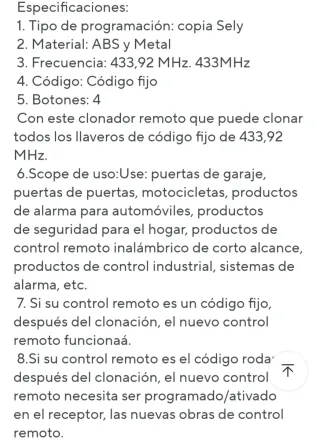 Mando a distancia 4 botones