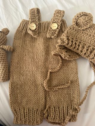 Conjunto Ropa Bebé Tejido Oso Fotografía