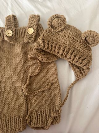 Conjunto Ropa Bebé Tejido Oso Fotografía