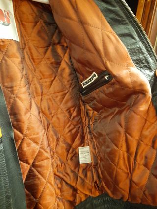 Chaqueta Cuero Silmar Talla 50 Negra/Naranja