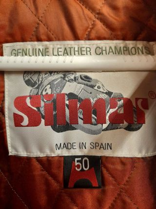 Chaqueta Cuero Silmar Talla 50 Negra/Naranja