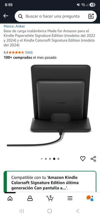 Caricabatterie wireless per Kindle