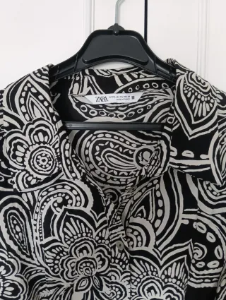 Vestido camisero Zara estampado talla 44
