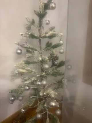 Árbol de Navidad Decorado Plateado