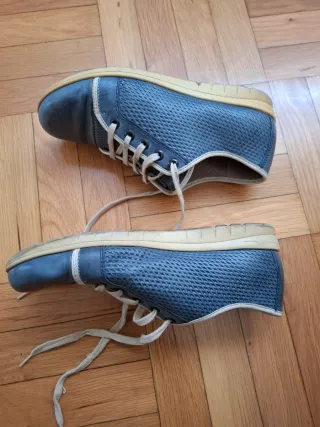 Zapatos Pitillos Piel Azul - Talla 38 - Muy Cómodo