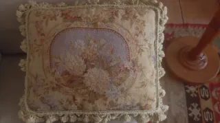 Cojín antiguo Petit Point.