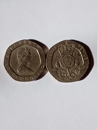 Moneda 20 peniques Inglaterra 1982