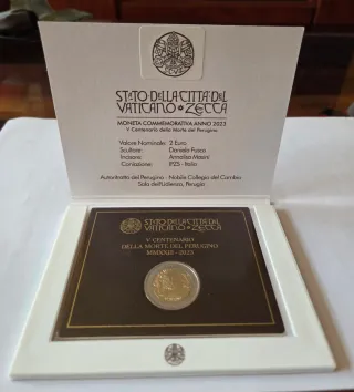 Moneda 2€ Vaticano 2023 Muerte Perugino