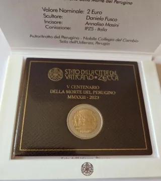 Moneda 2€ Vaticano 2023 Muerte Perugino