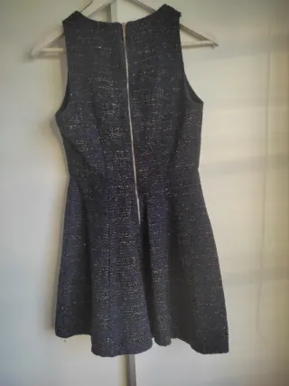 Vestido corto fiesta azul plateado