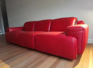 Sofá Natuzzi Iago piel rojo sofa