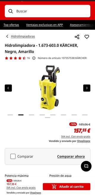 Hidrolimpiadora Kärcher Amarilla