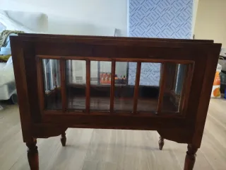 Mueble Bar Vintage Madera y Cristal