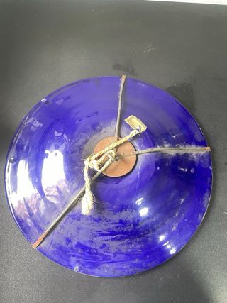 Plato Pared Vintage Azul y Dorado Rostro Clásico