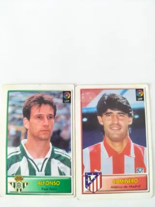 Cromos fútbol Alfonso y Caminero, liga 2006- 2007