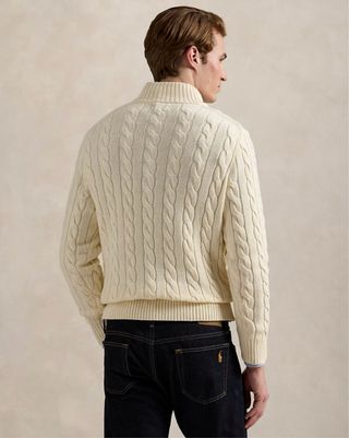 Jersey Polo Ralph Lauren Cable Knit Blanco