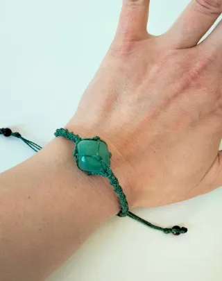 Bracciale macramè Avventurina verde