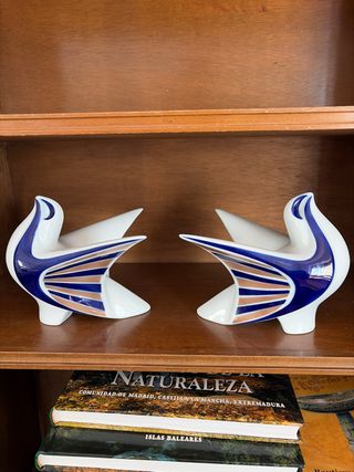 Pareja Palomas Sargadelos Blancas y Azules