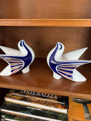 Pareja Palomas Sargadelos Blancas y Azules