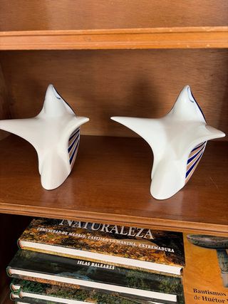 Pareja Palomas Sargadelos Blancas y Azules