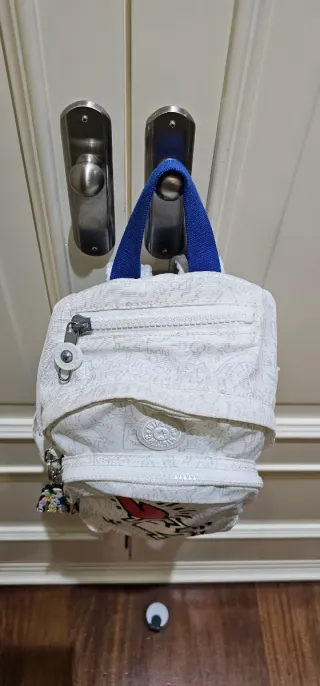 Mochila Kipling Mini Keith Haring Blanca