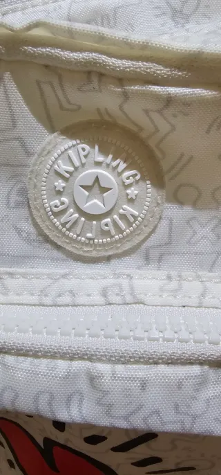 Mochila Kipling Mini Keith Haring Blanca