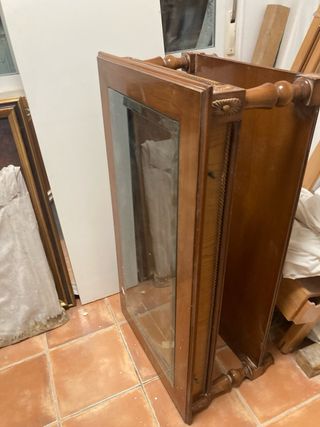 Mesa baja salón recibidor madera y cristal