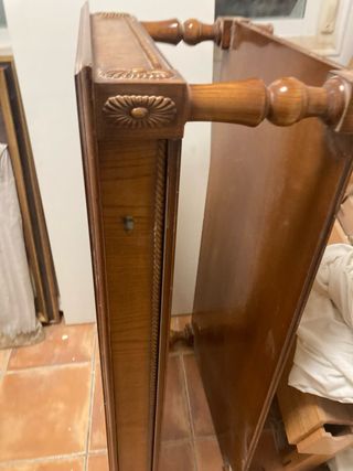 Mesa baja salón recibidor madera y cristal