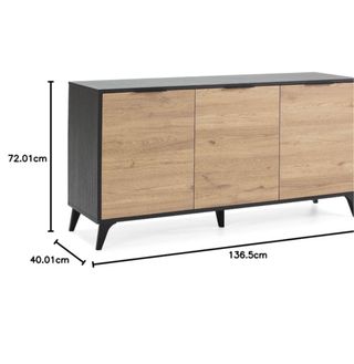 Aparador Koln 3 Puertas Negro/Madera