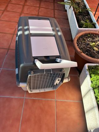Transportín Perro Gris y Blanco