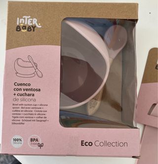 Babero, cuenco y cuchara de silicona Interbaby
