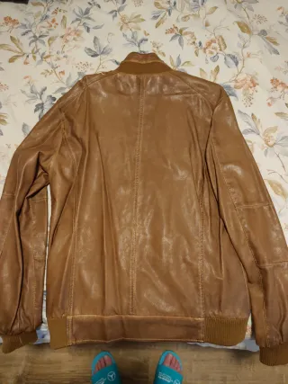 Chaqueta Cuero Marrón Bershka