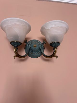 Aplique de pared doble cristal y metal