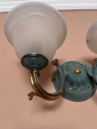 Aplique de pared doble cristal y metal