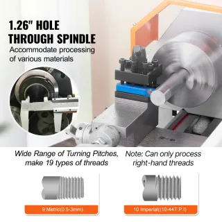 Mini Tornio da Banco Metallo Motore 800W Ghisa