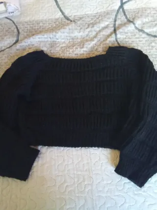 Jersey negro crop top talla XS