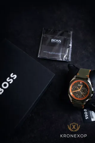 Reloj Premium Boss Cronógrafo Verde Naranja Nuevo