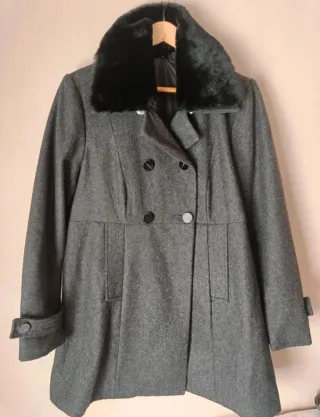 Abrigo de lana gris talla 46