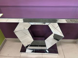 Consola de cristal estilo glam