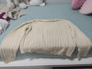 Jersey de punto trenzado beige