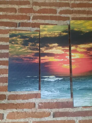 Cuadro Mar 5 Partes Madera